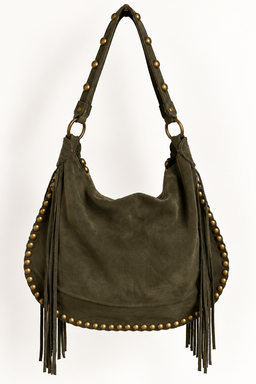 Sac RAVEN en cuir souple à franges latérales et détails cloutés – BRUT.E