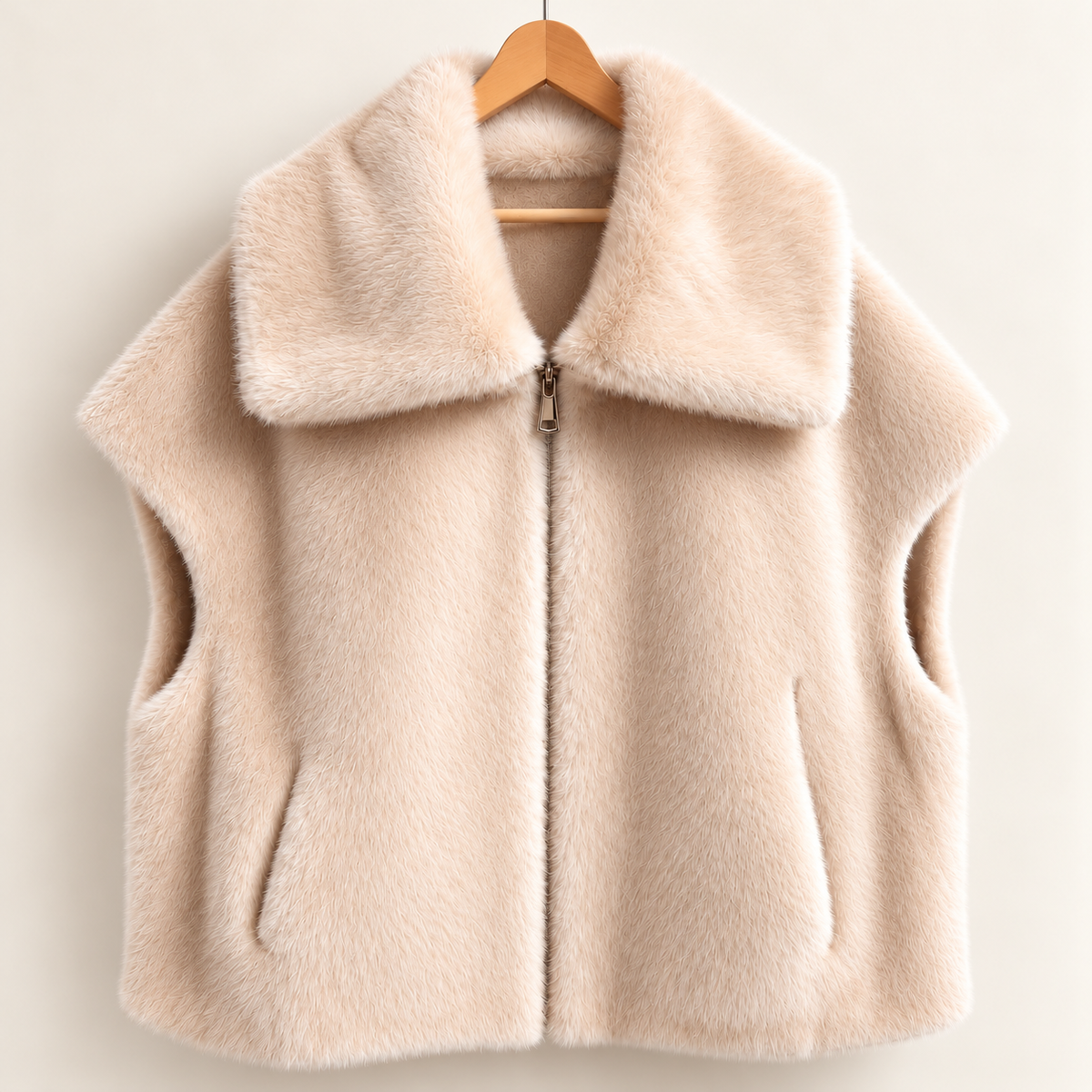 VERA — Gilet oversize en fausse fourrure